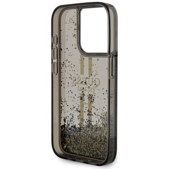 Guess GUHCP15LLFCSEGK Hardcase Liquid Glitter Gold Stripes Защитный чехол для iPhone 15 Pro 6.1