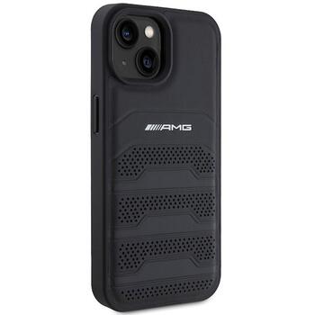 AMG Leather Debossed Lines Back Case Aizsargapvalks Priekš Apple iPhone 15 Plus (AMHCP15MGSEBK)