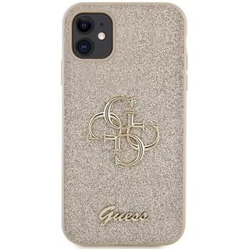Guess GUHCN61HG4SGD Glitter Script Big 4G Aizsargapvalks priekš iPhone 11/Xr 6.1
