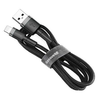 Baseus Cafule USB Lightning Cable Uzlādes un datu kabelis 1.5A 2m / pelēks/melns (CALKLF-CG1)