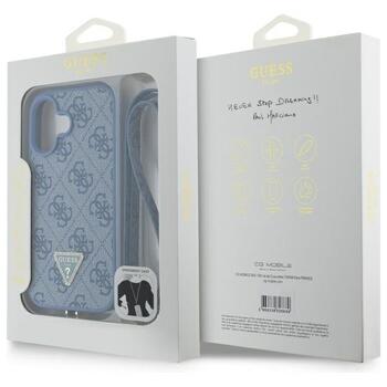 Guess GUHCP16SP4TDSCPB Leather Metal Logo Strass Crossbody Aizsargapvalks priekš iPhone 16 6.1