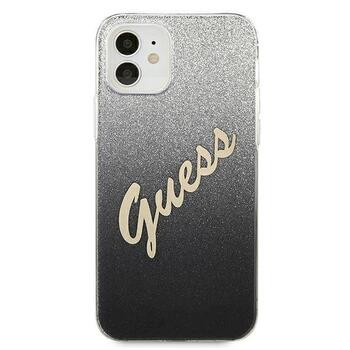 Guess GUHCP12SPCUGLSBK Glitter Gradient Script Aizsargapvalks priekš iPhone 12 mini 5,4