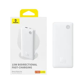 Baseus Airpow Lite Портативный аккумулятор 10000 mAh 15W / белый (PPAP2-10A)