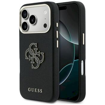 Case Guess FW Resin Logo Защитный чехол для iPhone 17 Pro / чёрный (GUHCP17L5PS4RGGK)