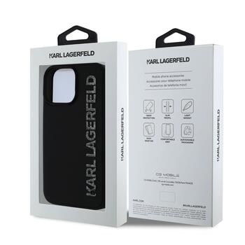 Karl Lagerfeld 3D Rubber Glitter Logo Case Чехол для Apple iPhone 16 Pro (KLHCP16LRBKGVCK)