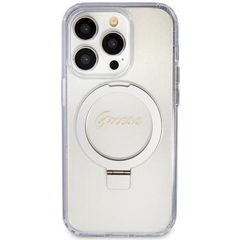 Guess GUHMP15LHRSGSD Hardcase Ring Stand Script Glitter Aizsargapvalks priekš iPhone 15 Pro 6.1