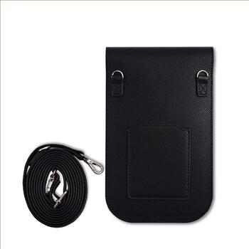 Guess PU Grained Triangle Logo Phone Bag Сумка для телефона / чёрный (GUCWBPGTSPSK)