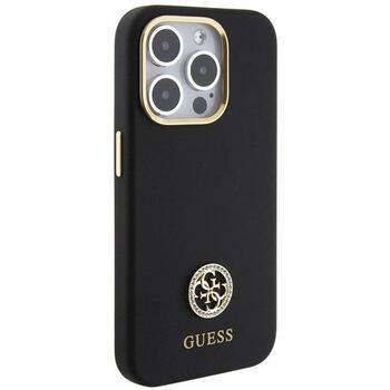 Guess GUHCP15XM4DGPK Silicone Logo Strass 4G Aizsargapvalks priekš iPhone 15 Pro Max 6.7
