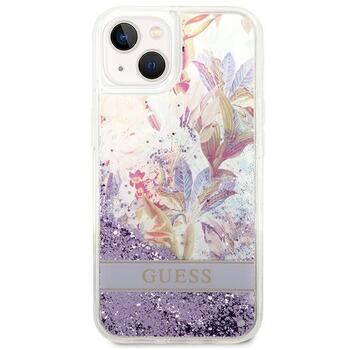 Guess GUHCP14MLFLSU Flower Liquid Glitter Защитный чехол для iPhone 14 Plus / 15 Plus 6.7