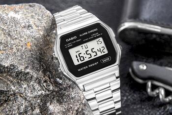 CASIO Vintage A158WEA-1EF Sieviešu rokas pulkstenis / sudraba (A158WEA-1EF)