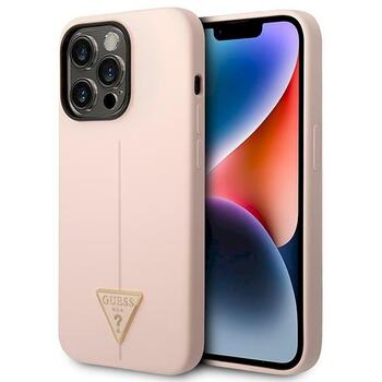 Guess GUHCP14XSLTGP Silicone Triangle Защитный чехол для iPhone 14 Pro Max 6,7