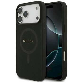 Guess Saffiano Classic Logo MagSafe Case Защитный чехол для iPhone 17 Pro Max / чёрный (GUHMP17XPSAHMCK)