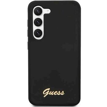 Guess GUHCS23MSLSMK S23+ S916 Защитный чехол Silicone Vintage Gold Logo / чёрный (GUHCS23MSLSMK)