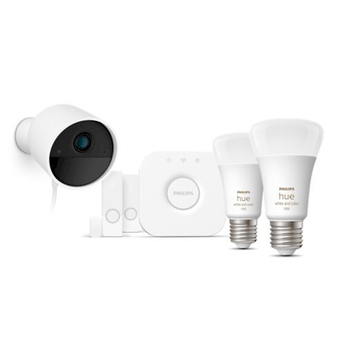 Philips Hue Secure Набор для начала работы Камера 2 датчика 2 лампы мостик (20865874905)