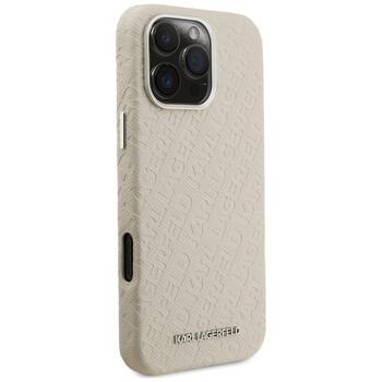 Karl Lagerfeld FW Stamped Karl MagSafe Case Aizsargapvalks priekš iPhone 16 Pro Max / bēšs (KLHMP16XPGKLFOFE)