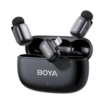 BOYA Mini 2-03 Lightning Wireless Microphone Set Bezvadu mikrofonu komplekts (2TX 1xRX) / 2.4GHz / 48kHz/24bit (BOYA-mini-2-03)