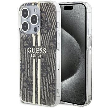 Guess GUHCP15LH4PSEGW Hardcase IML 4G Gold Stripe Aizsargapvalks priekš iPhone 15 Pro 6.1