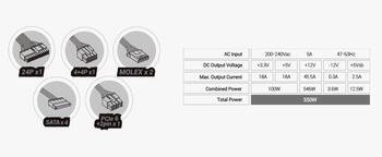 Mars Gaming MPB550SI Barošanas Bloks ATX 550W (MPB550SI)