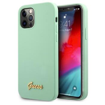 Guess GUHCP12LLSLMGGN Metal Logo Script Защитный чехол для iPhone 12 Pro Max 6,7