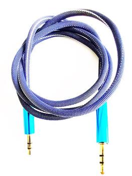 Mocco Textile Premium AUX vads 3.5 mm -> 3.5 mm 1m Zils (AD15690-1M-BL)
