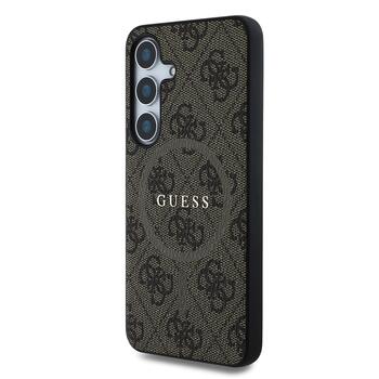 Guess PU Leather 4G Colored Ring MagSafe Case Защитный чехол для Samsung Galaxy S25 / коричневый (GUHMS25SG4GFRW)