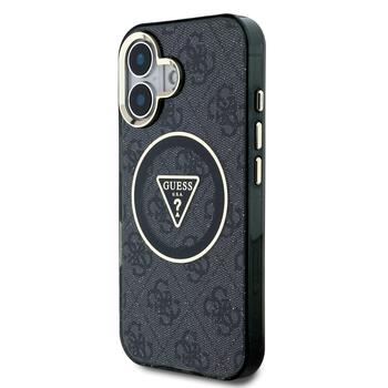 Guess IML 4G Glitter and Triangle Logo MagSafe Aizsargapvalks priekš Apple iPhone 16 (GUHMP16SHG4PRTGK)