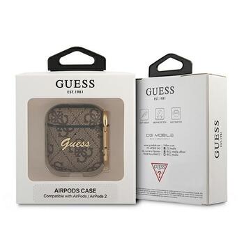Guess GUA24GSMW AirPods cover 4G Script Metal Collection Защитный чехол для AirPods / коричневый (GUA24GSMW)