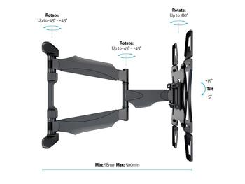 Multibrackets MB-1725 M TV sienas grozāmais kronšteins televizoriem līdz 50