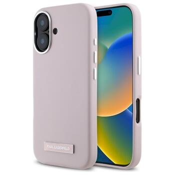 Karl Lagerfeld KLHMP16SPGMSRPP Hardcase FW Metal Plate MagSafe Aizsargapvalks priekš iPhone 16 6.1