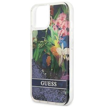 Guess GUHCP13SLFLSB Flower Liquid Glitter Hardcase Защитный чехол для iPhone 13 mini 5,4
