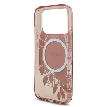 Guess IML Flowers Strap MagSafe Case Защитный чехол для iPhone 17 Pro / розовый (GUHMP17LHFWBRCESP)
