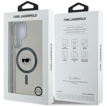 Karl Lagerfeld Button Karl Head Printed Logo MagSafe Aizsargapvalks Priekš Samsung Galaxy S25 Ultra (KLHMS25LHLSKIK)