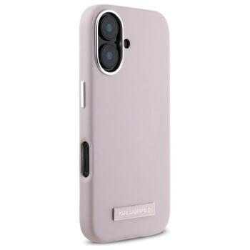 Karl Lagerfeld KLHMP16SPGMSRPP Hardcase FW Metal Plate MagSafe Aizsargapvalks priekš iPhone 16 6.1