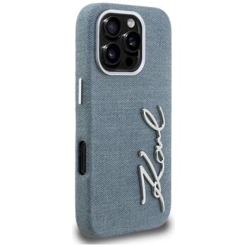 Karl Lagerfeld FW Jeans Signature Logo Защитный чехол для iPhone 16 Pro / синий (KLHCP16LPJFMSVB)