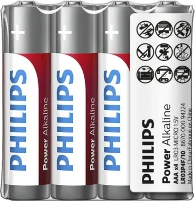 Philips AAA Батарейки 4 шт. Power Alkaline (8712581657581)