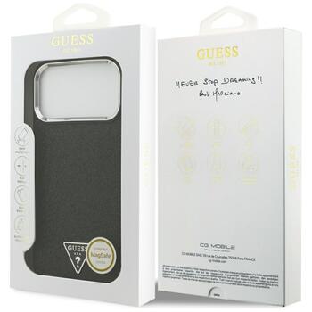 Guess Glitter Triangle Logo MagSafe Защитный чехол для iPhone 17 Pro Max / чёрный (GUHMP17XPFGTSCMK)