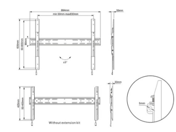 MULTIBRACKETS MB-0518 TV Настенный кронштейн для телевизоров līdz 90