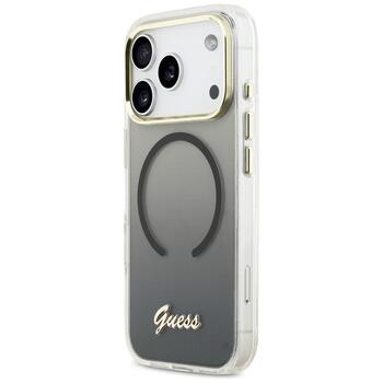 Guess IML Gradient Script Metal MagSafe Case Защитный чехол для iPhone 17 Pro / чёрный (GUHMP17L5HTGMCSK)