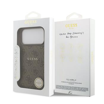 Guess PU Leather 4G Colored Ring MagSafe Case Защитный чехол для iPhone 17 Pro Max / коричневый (GUHMP17XG4GFRW)