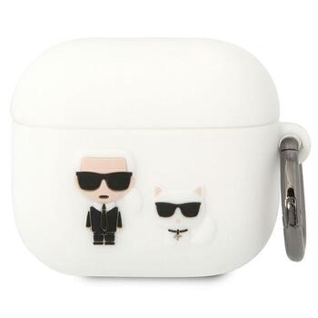 Karl Lagerfeld KLACA3SILKCW Защитный чехол для AirPods 3 Silicone Karl & Choupette / белый (KLACA3SILKCW)