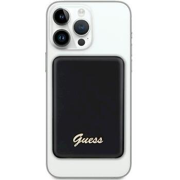 Guess Induction Powerbank 15W GUPBM5ALGSGK 5000mAh Беспроводная зарядная батарея / чёрный MagSafe Metal Script Logo (GUPBM5ALGSGK)