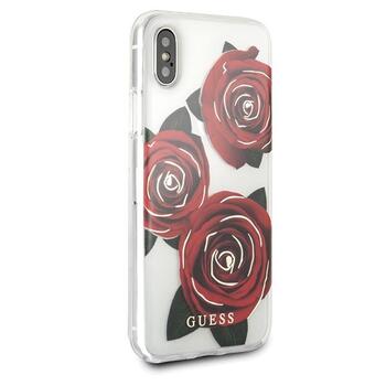 Guess GUHCPXROSTR Hardcase Flower Desire Aizsargapvalks priekš iPhone X / red rose (GUHCPXROSTR)