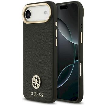 Case Guess Grained Strass Logo MagSafe Защитный чехол для iPhone Air / чёрный (GUHMP17MPGCRMDEK)