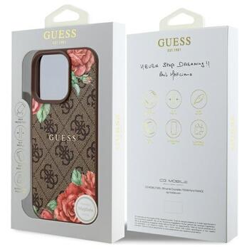 Guess GUHMP16LP4ROPEMCW Hardcase 4G Flowers Print MagSafe Aizsargapvalks priekš iPhone 16 Pro 6.3