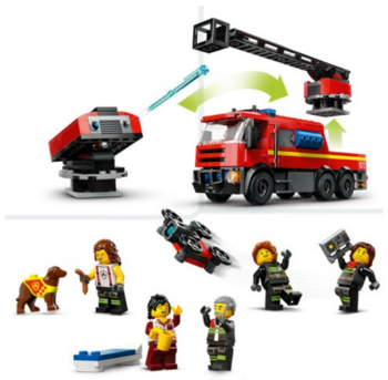 LEGO City 60414 Fire Station with Fire Truck Konstruktors (60414)