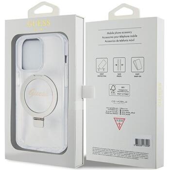 Guess GUHMP15LHRSGSD Hardcase Ring Stand Script Glitter Aizsargapvalks priekš iPhone 15 Pro 6.1
