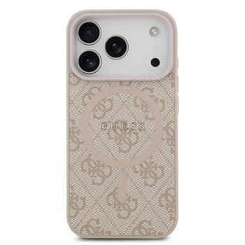 Guess PU Leather 4G Colored Ring MagSafe Case Защитный чехол для iPhone 17 Pro / розовый (GUHMP17LG4GFRP)