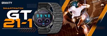 Smartwatch Gravity GT21-1 Силиконовый ремешок для смарт-часов / чёрный (GT21-1)