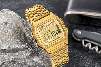 CASIO A158WETG-9AEF Vintage pulkstenis / Zelts (A158WETG-9AEF)