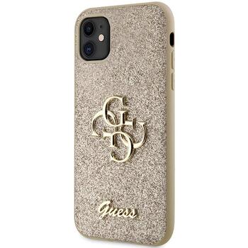 Guess GUHCN61HG4SGD Glitter Script Big 4G Aizsargapvalks priekš iPhone 11/Xr 6.1